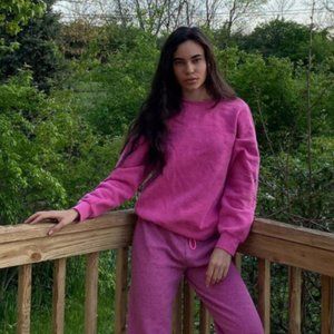 Urban Outfitters X Russell | Pink Overdye Crew - S